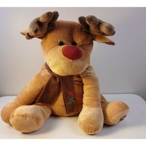 Large‎ Toys R Us Rocky Reindeer Plush 22" Christmas Holiday 2011 Santa Rudolph